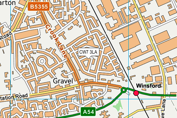 CW7 3LA map - OS VectorMap District (Ordnance Survey)