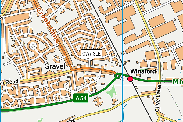 CW7 3LE map - OS VectorMap District (Ordnance Survey)