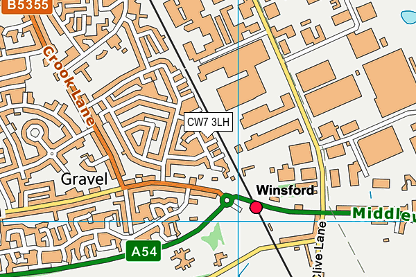 CW7 3LH map - OS VectorMap District (Ordnance Survey)