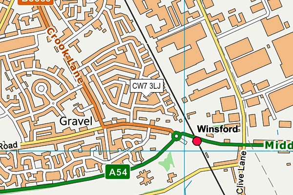 CW7 3LJ map - OS VectorMap District (Ordnance Survey)