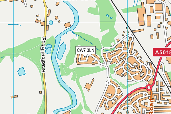 CW7 3LN map - OS VectorMap District (Ordnance Survey)