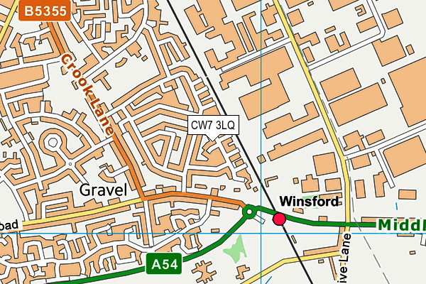 CW7 3LQ map - OS VectorMap District (Ordnance Survey)