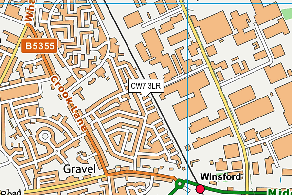 CW7 3LR map - OS VectorMap District (Ordnance Survey)