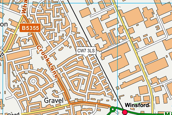 CW7 3LS map - OS VectorMap District (Ordnance Survey)