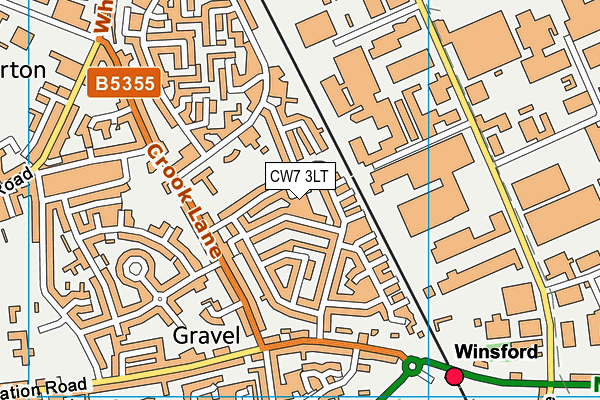 CW7 3LT map - OS VectorMap District (Ordnance Survey)