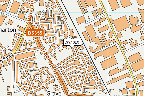 CW7 3LX map - OS VectorMap District (Ordnance Survey)