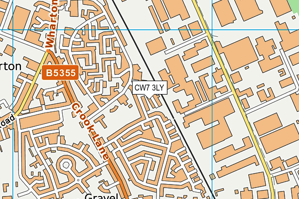 CW7 3LY map - OS VectorMap District (Ordnance Survey)
