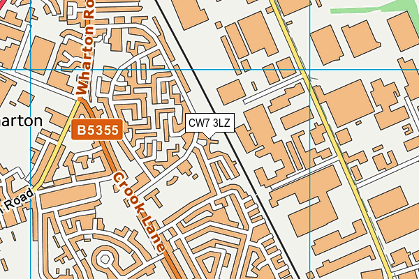 CW7 3LZ map - OS VectorMap District (Ordnance Survey)