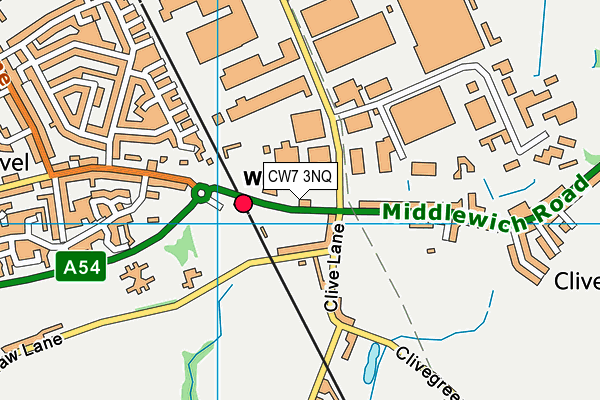 CW7 3NQ map - OS VectorMap District (Ordnance Survey)