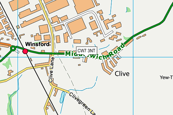 CW7 3NT map - OS VectorMap District (Ordnance Survey)