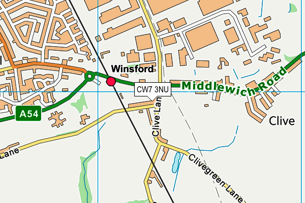 CW7 3NU map - OS VectorMap District (Ordnance Survey)