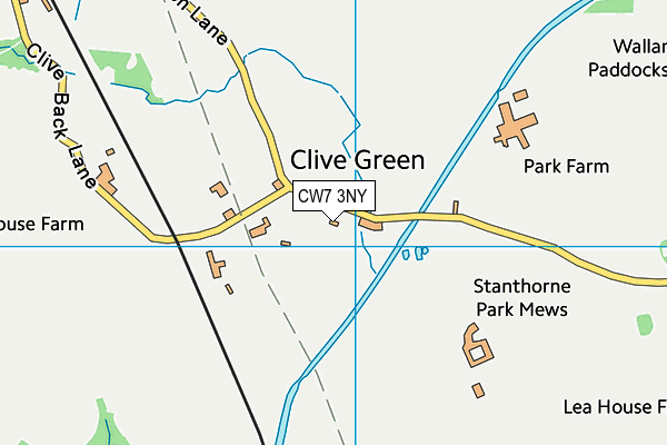 CW7 3NY map - OS VectorMap District (Ordnance Survey)