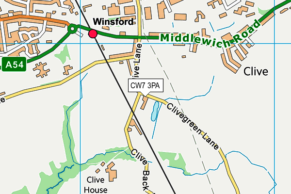 CW7 3PA map - OS VectorMap District (Ordnance Survey)