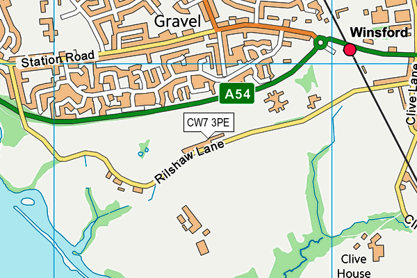 CW7 3PE map - OS VectorMap District (Ordnance Survey)