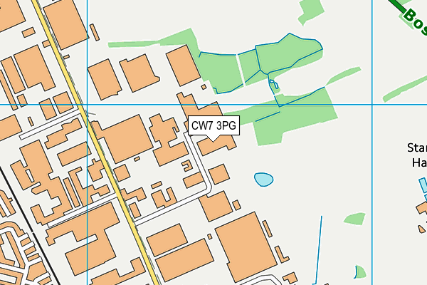 CW7 3PG map - OS VectorMap District (Ordnance Survey)