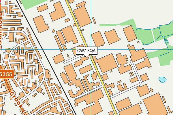 CW7 3QA map - OS VectorMap District (Ordnance Survey)