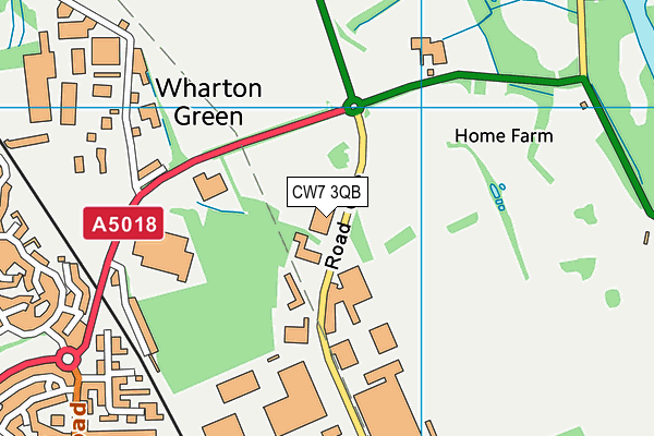 CW7 3QB map - OS VectorMap District (Ordnance Survey)