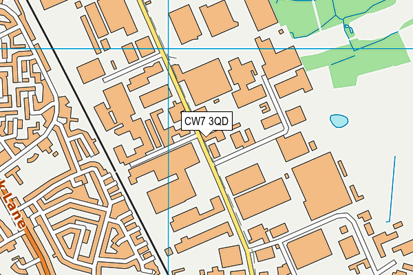 CW7 3QD map - OS VectorMap District (Ordnance Survey)