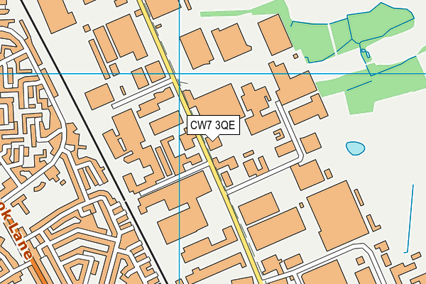 CW7 3QE map - OS VectorMap District (Ordnance Survey)