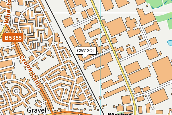 CW7 3QL map - OS VectorMap District (Ordnance Survey)