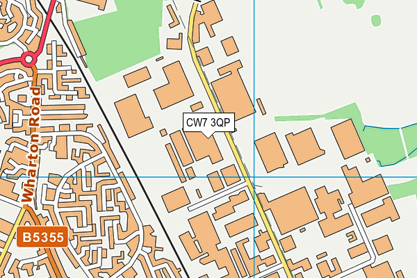 CW7 3QP map - OS VectorMap District (Ordnance Survey)