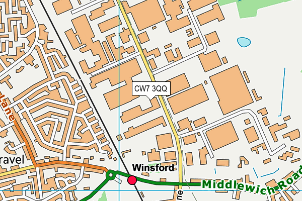 CW7 3QQ map - OS VectorMap District (Ordnance Survey)