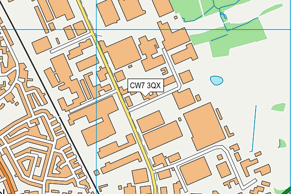 CW7 3QX map - OS VectorMap District (Ordnance Survey)
