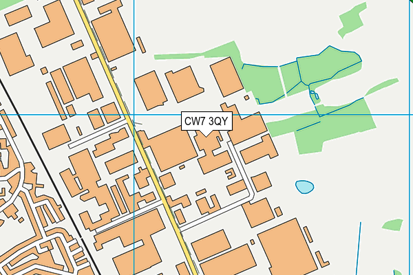 CW7 3QY map - OS VectorMap District (Ordnance Survey)