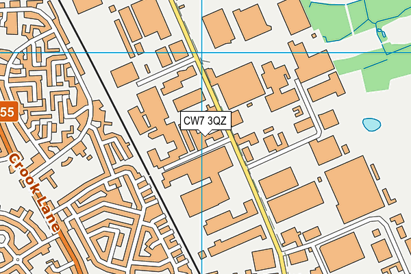 CW7 3QZ map - OS VectorMap District (Ordnance Survey)