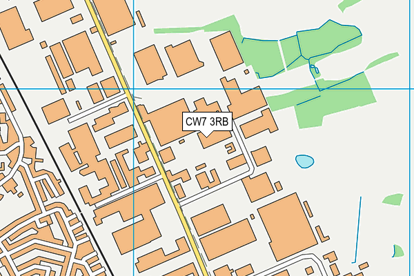 CW7 3RB map - OS VectorMap District (Ordnance Survey)