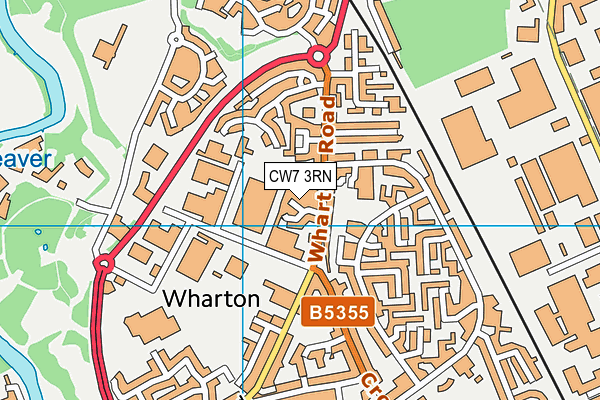CW7 3RN map - OS VectorMap District (Ordnance Survey)