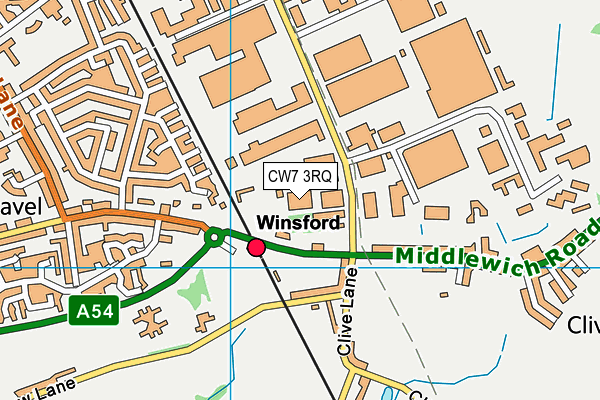 CW7 3RQ map - OS VectorMap District (Ordnance Survey)