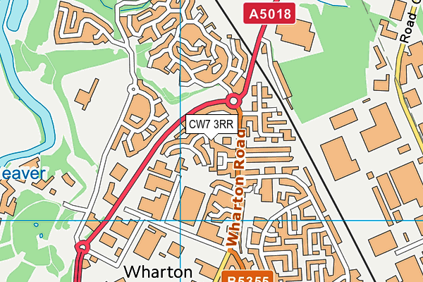 CW7 3RR map - OS VectorMap District (Ordnance Survey)