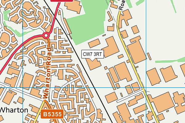 CW7 3RT map - OS VectorMap District (Ordnance Survey)