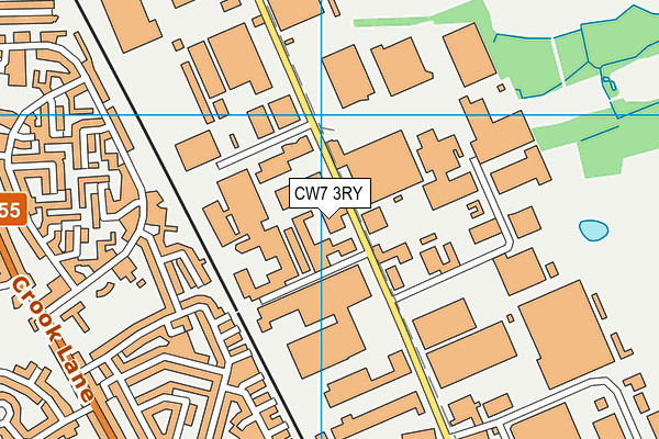 CW7 3RY map - OS VectorMap District (Ordnance Survey)
