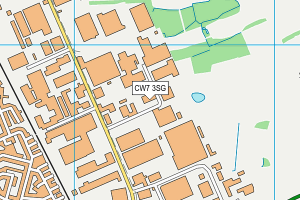 CW7 3SG map - OS VectorMap District (Ordnance Survey)
