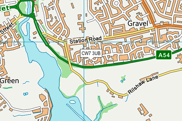 CW7 3UB map - OS VectorMap District (Ordnance Survey)