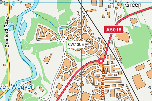 CW7 3UE map - OS VectorMap District (Ordnance Survey)