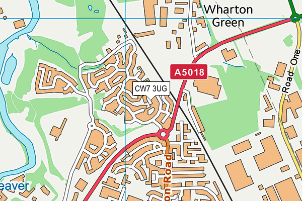 CW7 3UG map - OS VectorMap District (Ordnance Survey)