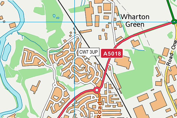 CW7 3UP map - OS VectorMap District (Ordnance Survey)