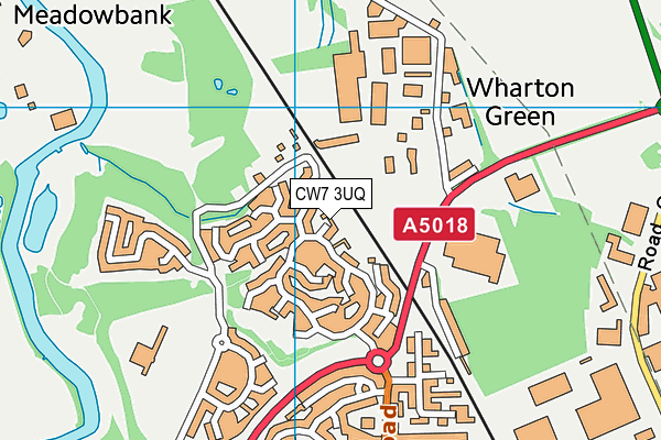 CW7 3UQ map - OS VectorMap District (Ordnance Survey)