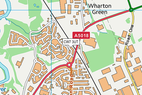 CW7 3UT map - OS VectorMap District (Ordnance Survey)