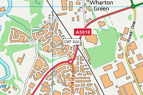 CW7 3UU map - OS VectorMap District (Ordnance Survey)