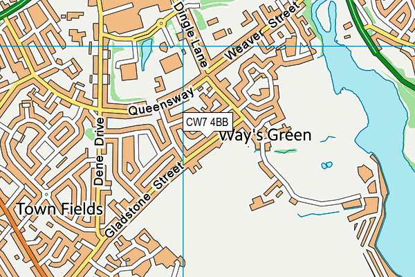 CW7 4BB map - OS VectorMap District (Ordnance Survey)