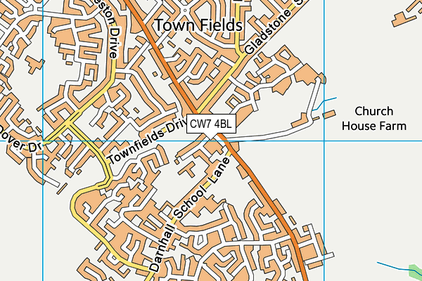 CW7 4BL map - OS VectorMap District (Ordnance Survey)