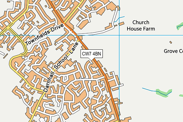 CW7 4BN map - OS VectorMap District (Ordnance Survey)