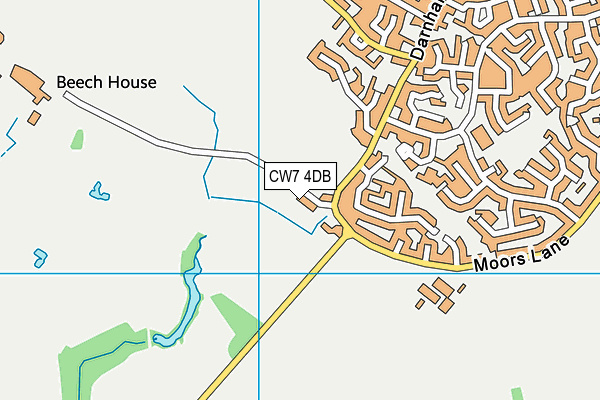 CW7 4DB map - OS VectorMap District (Ordnance Survey)