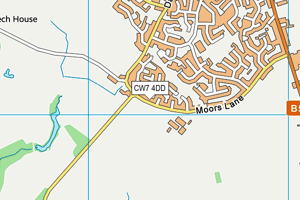 CW7 4DD map - OS VectorMap District (Ordnance Survey)