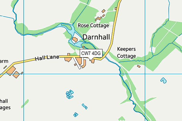 CW7 4DG map - OS VectorMap District (Ordnance Survey)