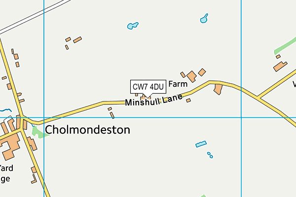 CW7 4DU map - OS VectorMap District (Ordnance Survey)